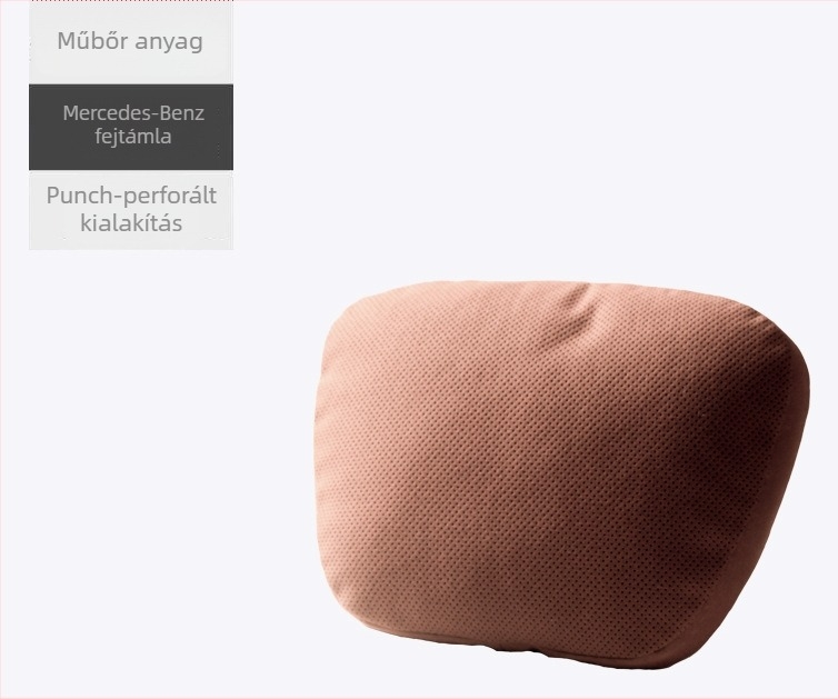 Autófejtámla nyakpárna, univerzális minden évszakhoz, mű plüss anyag, természetes rost töltet, autómárka logó