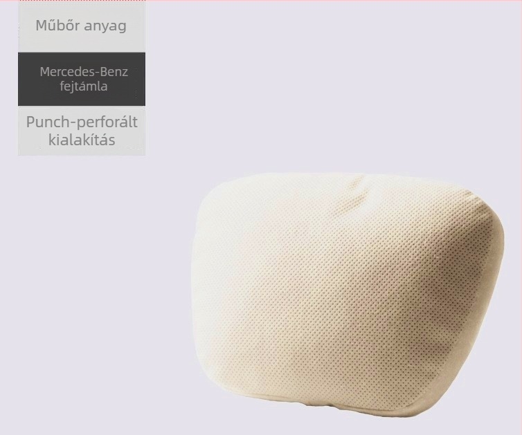 Autófejtámla nyakpárna, univerzális minden évszakhoz, mű plüss anyag, természetes rost töltet, autómárka logó