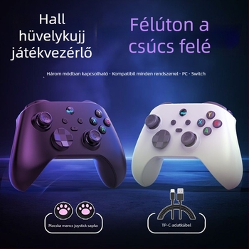 Játékvezérlő - Három mód: vezeték nélküli, Bluetooth és USB-C kábeles - Type-C interfész - PC és többplatformos kompatibilitás