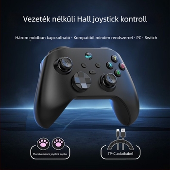 Játékvezérlő - Három mód: vezeték nélküli, Bluetooth és USB-C kábeles - Type-C interfész - PC és többplatformos kompatibilitás