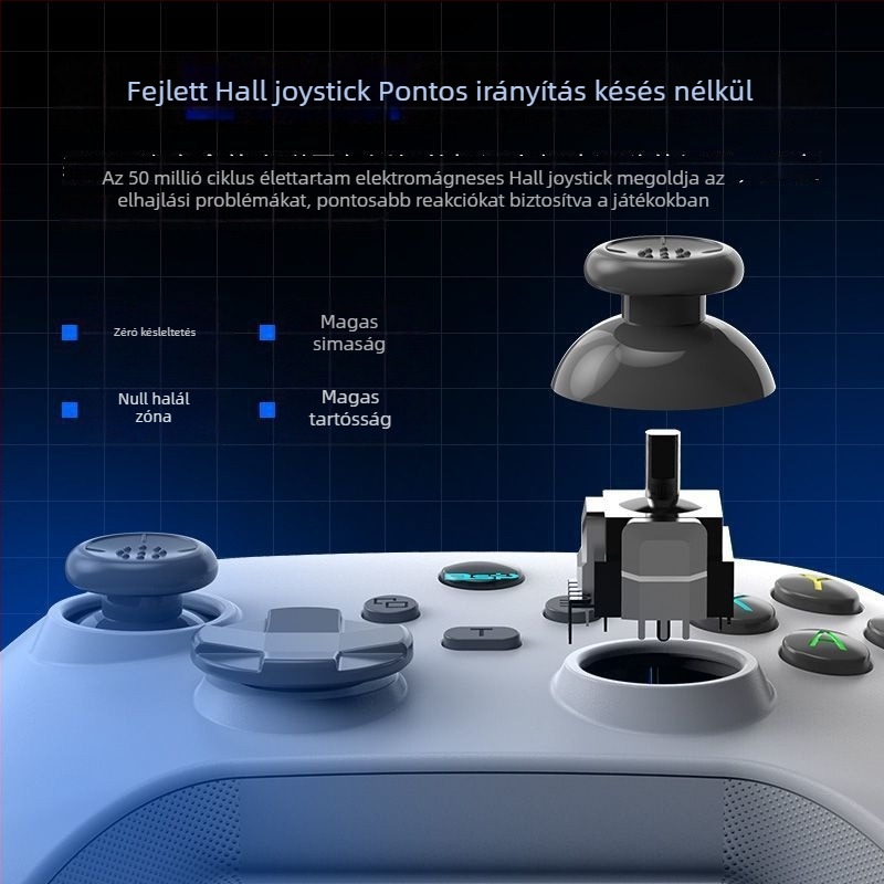 Játékvezérlő - Három mód: vezeték nélküli, Bluetooth és USB-C kábeles - Type-C interfész - PC és többplatformos kompatibilitás