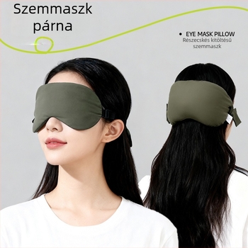 U-alakú nyakpárna irodába 2 az 1-ben szemmaszkkal, töltet habgolyókból, nylon anyag, modern letisztult stílus, univerzális használat