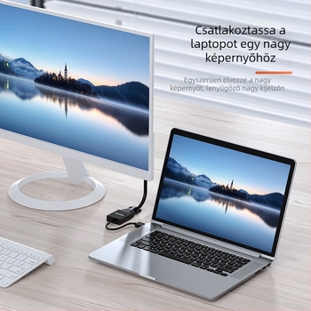HDMI to VGA videóadapter hanggal, USB táplálás, aranyozott érintkezők