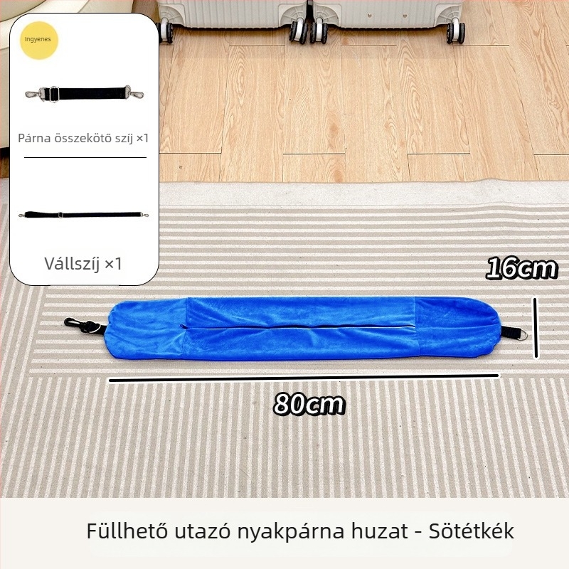 U alakú utazó nyakpárna repülőútra, hordozható; tölthető ruhákkal; súly 0,5–1,0 kg