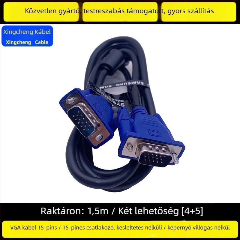 VGA-kábel, XC-206, 1,5 m, PC-kompatibilis (VGA interfész)