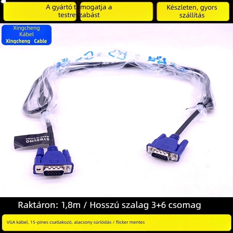 VGA-kábel, XC-206, 1,5 m, PC-kompatibilis (VGA interfész)