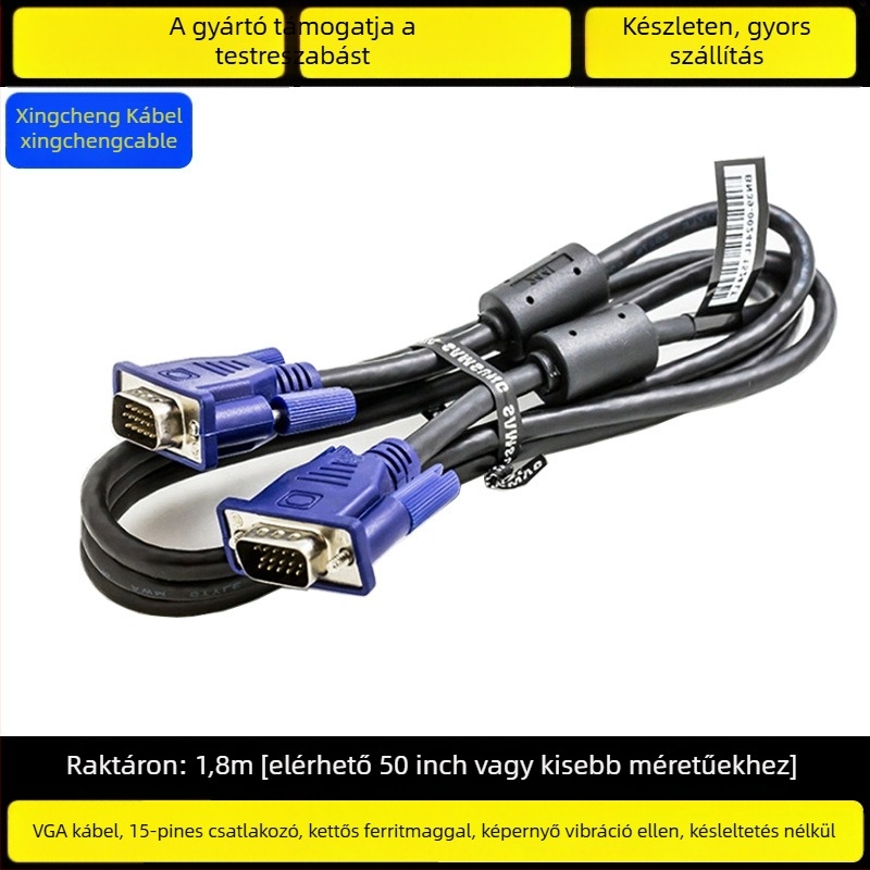 VGA-kábel, XC-206, 1,5 m, PC-kompatibilis (VGA interfész)