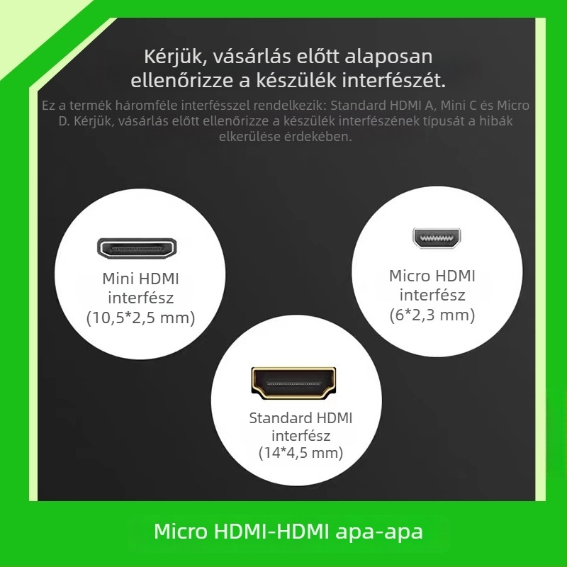 HDMI A-tól micro HDMI-ig kábel, 1,5 m, aranyozott, 90° többirányú csatlakozó, kamerák és számítógépekhez