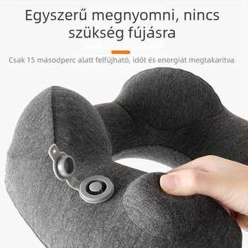 Felfújható U-alakú nyakpárna ergonómikus kialakítással; hordozható kültéri utazásokhoz; töltet: levegő; anyag: Jersey; súly 0,5 kg alatt