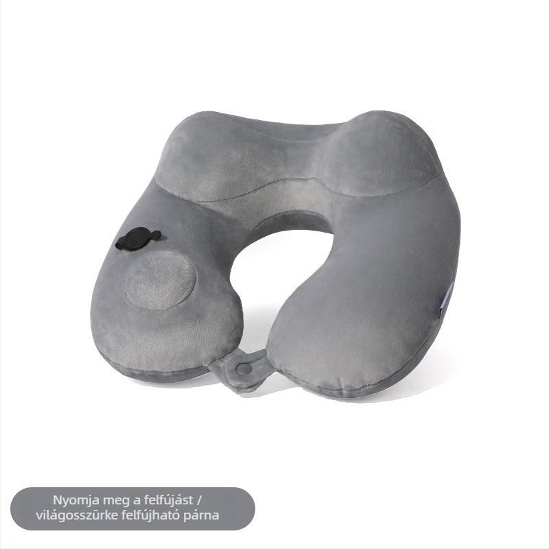 Felfújható U-alakú nyakpárna ergonómikus kialakítással; hordozható kültéri utazásokhoz; töltet: levegő; anyag: Jersey; súly 0,5 kg alatt