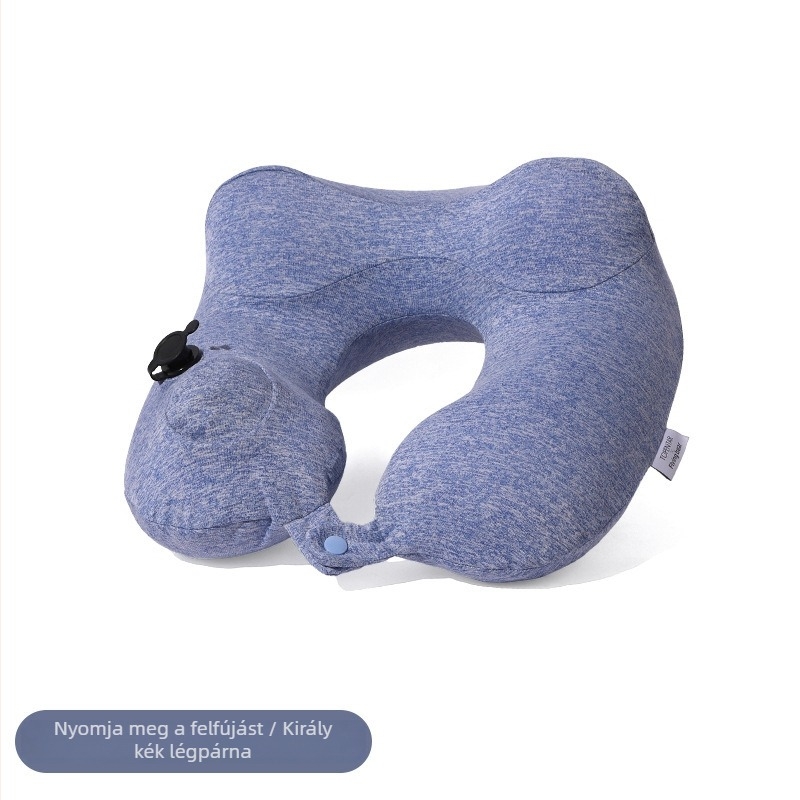 Felfújható U-alakú nyakpárna ergonómikus kialakítással; hordozható kültéri utazásokhoz; töltet: levegő; anyag: Jersey; súly 0,5 kg alatt