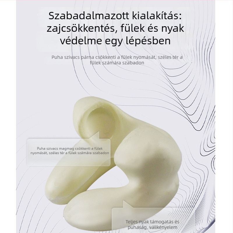 U-alakú memory cotton párna kötött huzattal, 1 kg alatt, általános felhasználás felnőtteknek