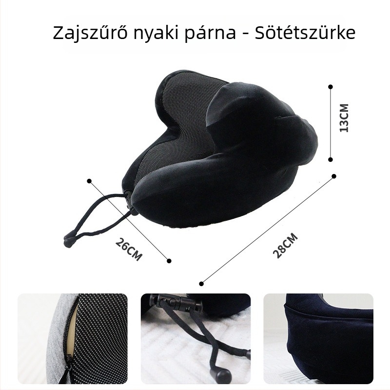 U-alakú memory cotton párna kötött huzattal, 1 kg alatt, általános felhasználás felnőtteknek