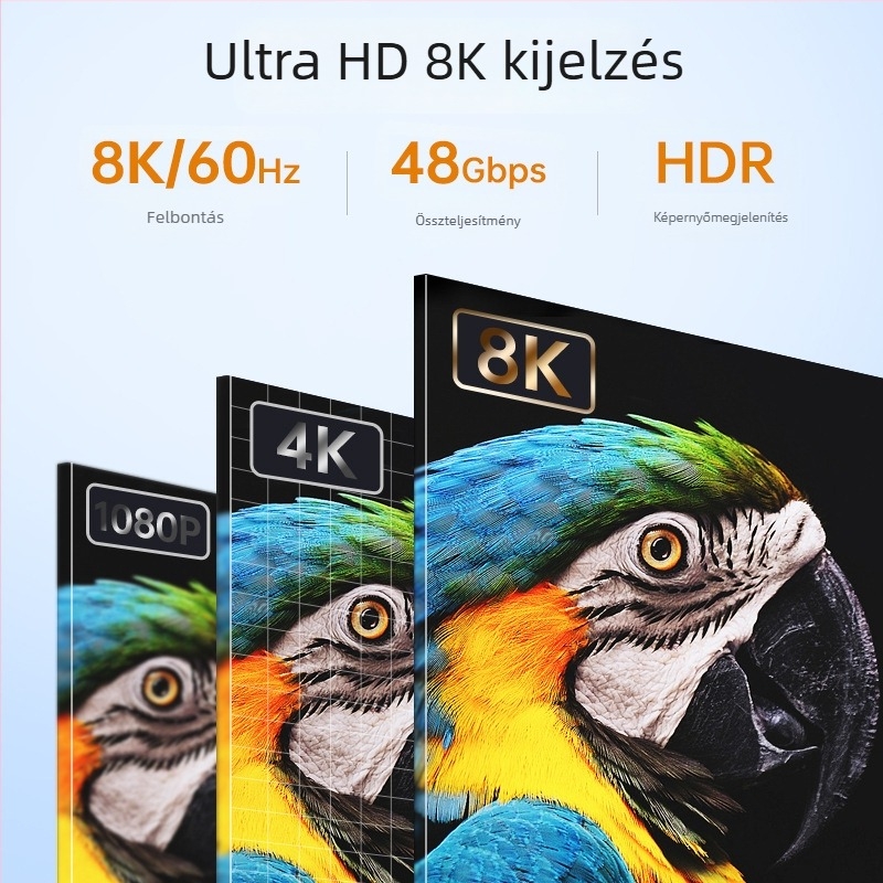 HDMI 2.1 hajlított kábel, 90°, 8K/4K támogatás, oxigénmentes réz, arany bevonat