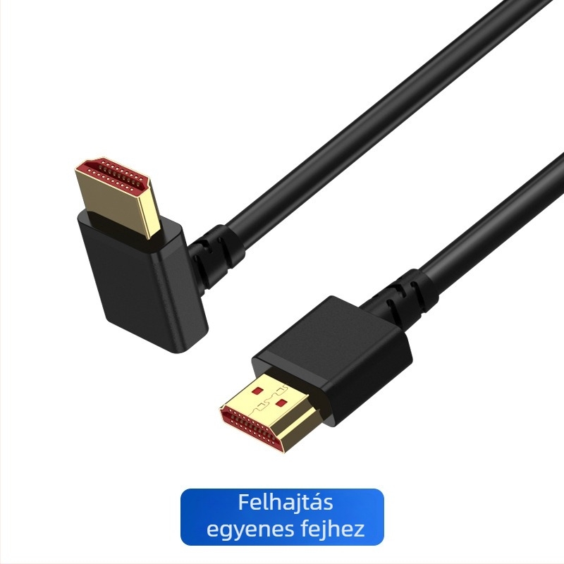 HDMI 2.1 hajlított kábel, 90°, 8K/4K támogatás, oxigénmentes réz, arany bevonat