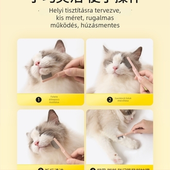 Linchen Ápoló fésű háziállatok számára – könnypigmentek alatti terület ápolására, macskák és kutyák számára; Anyag: Egyéb