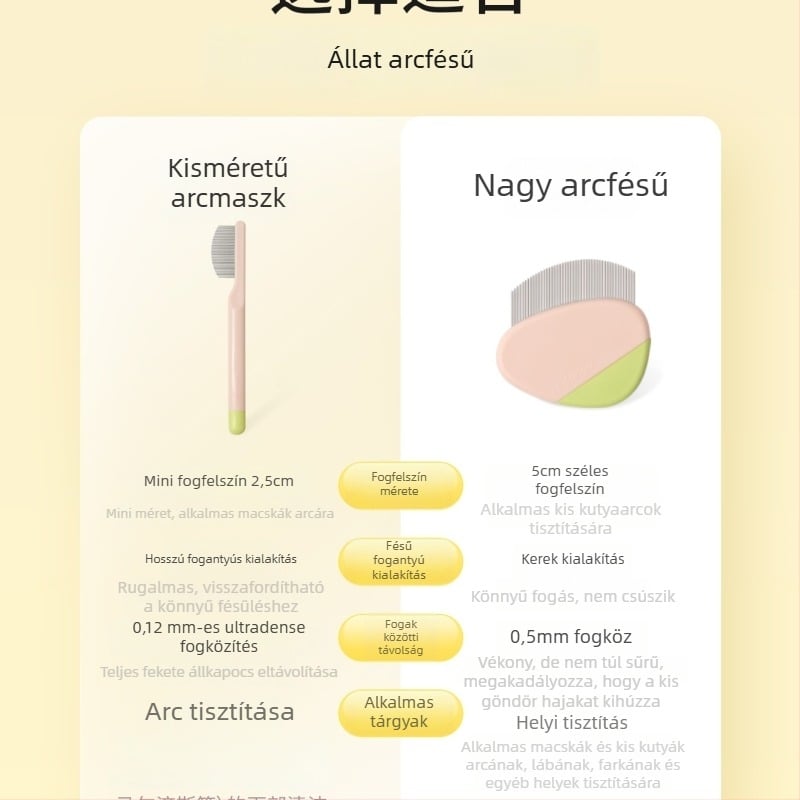 Linchen Ápoló fésű háziállatok számára – könnypigmentek alatti terület ápolására, macskák és kutyák számára; Anyag: Egyéb