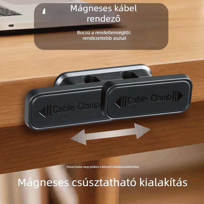 Kétlyukas mágneses kábel rendező — asztali kábeltekercselő, kreatív műanyag dizájn, 2025-ös megjelenés