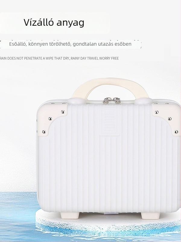 Sminktáska PP anyagból, csíkos minta, cipzáras nyitás, 0,8 kg; vízálló, kopásálló, lopás elleni védelem; otthoni tároláshoz; uniszex