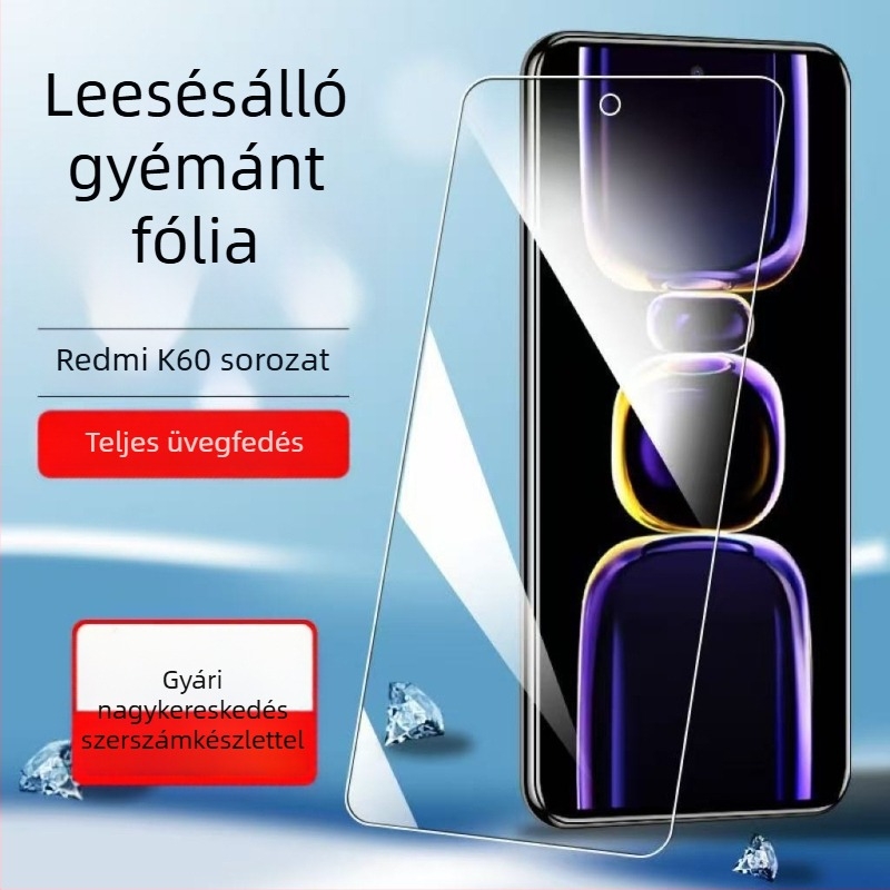 Redmi K60, K70 Pro, K50e és K80 – teljes képernyős edzett üveg kijelzővédő, anti-kék fény, ütésálló