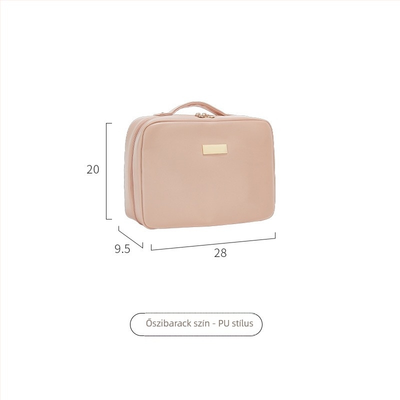 Nagy kapacitású sminktáska nőknek, vízálló és átlátszó, utazáshoz, PU béléssel