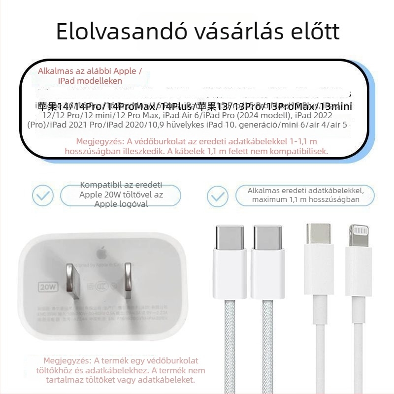 Apple töltőkábel védőhüvely, iPhone 16 / iPad 20W gyors töltéshez, tekeredős védelem a törés ellen