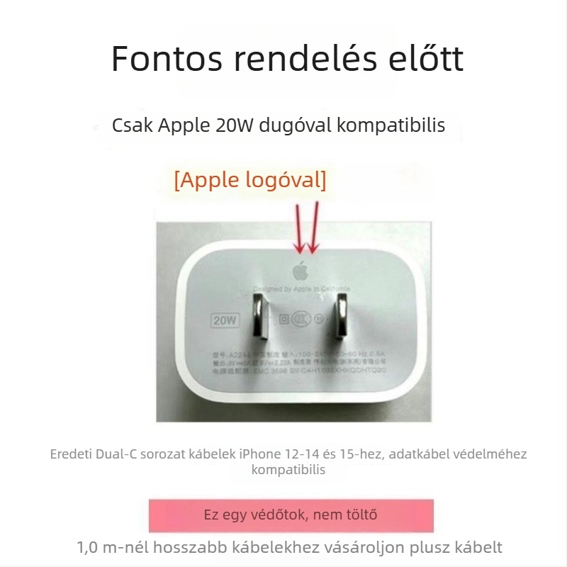 iPhone 14 adatkábel védőhüvely, törésálló, rajzfilmszerű dizájn