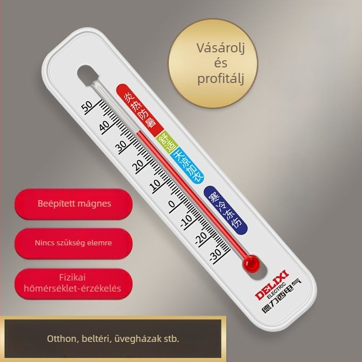 Beltéri falra szerelt hőmérő és páratartalom-mérő, magas precízitású babaszobába