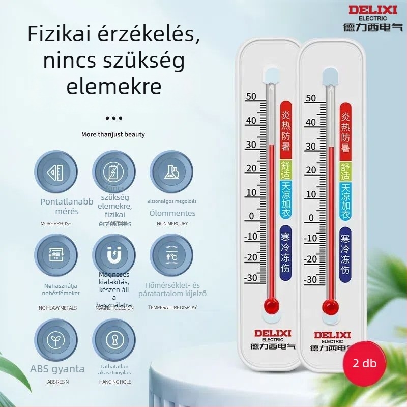 Beltéri falra szerelt hőmérő és páratartalom-mérő, magas precízitású babaszobába