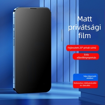 iPhone kijelzővédő edzett üveg – matt felület, ujjlenyomat-mentes, kémlelést gátló