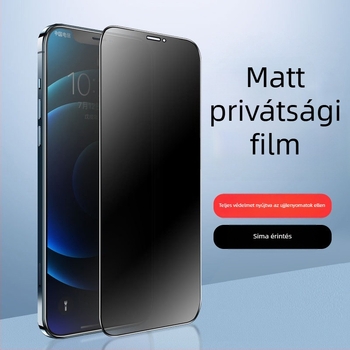 iPhone kijelzővédő edzett üveg – matt felület, ujjlenyomat-mentes, kémlelést gátló