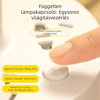 Körbefogó kialakítású asztali lámpa, lágy fény szemkímélő, tanuló asztali lámpa (5V beépített akkumulátor, CRI ≥95, fém árnyékoló, hangvezérlés)