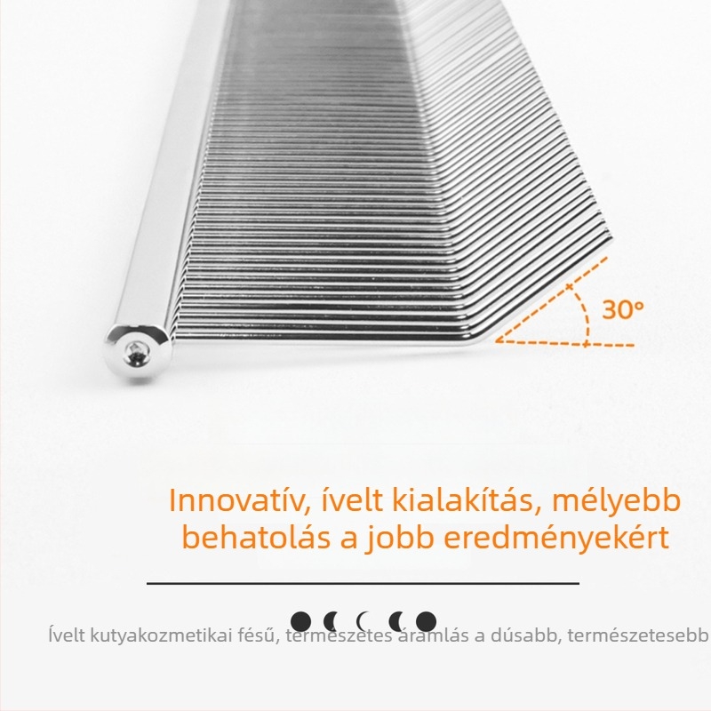 Ívelt szőr- és ápoló fésű háziállatok számára kampóval – acél, márka Perfectionism/Lichao, univerzális használat