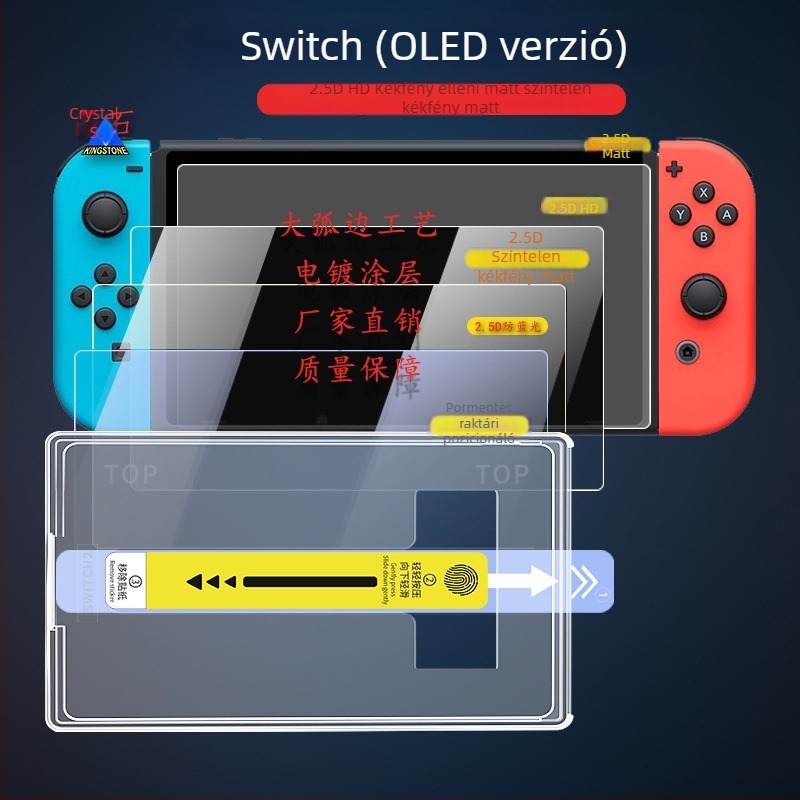 Nintendo Switch OLED 7 hüvelykes kijelzővédő, edzett üveg, kékfény-szűrő, matt felület