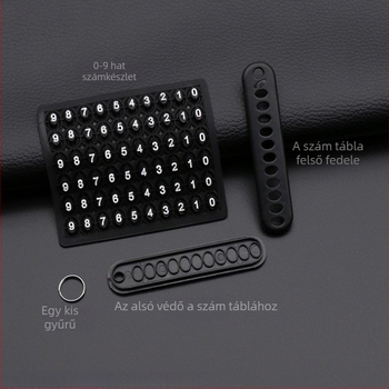 Autókulcs kulcstartó telefonszámtáblával, elvesztés elleni funkcióval, minimalist stílus, műanyag, termékkód 40040