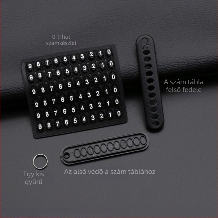 Autókulcs kulcstartó telefonszámtáblával, elvesztés elleni funkcióval, minimalist stílus, műanyag, termékkód 40040