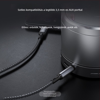 Pisen AUX autóhifi audio kábel, 3,5 mm, aranyozott, oxigénmentes réz, rézmag, CCC tanúsítvány