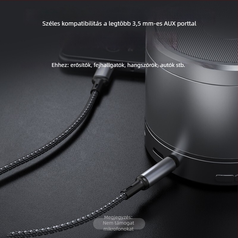 Pisen AUX autóhifi audio kábel, 3,5 mm, aranyozott, oxigénmentes réz, rézmag, CCC tanúsítvány