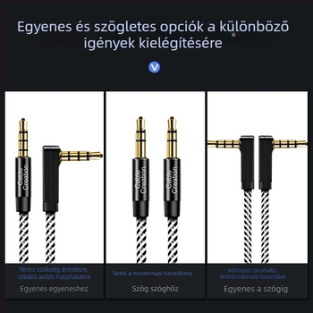 3,5 mm aranyozott férfi–férfi audio kábel PC-hez, mobilhoz és autóhifi rendszerhez