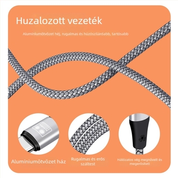 OTG hangkártya élő közvetítéséhez való kábel, kettős USB-C csatlakozók, ónnal bevont rézvezető