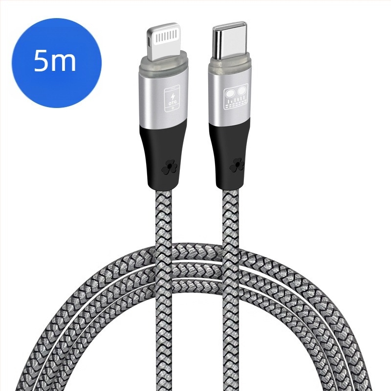 OTG hangkártya élő közvetítéséhez való kábel, kettős USB-C csatlakozók, ónnal bevont rézvezető