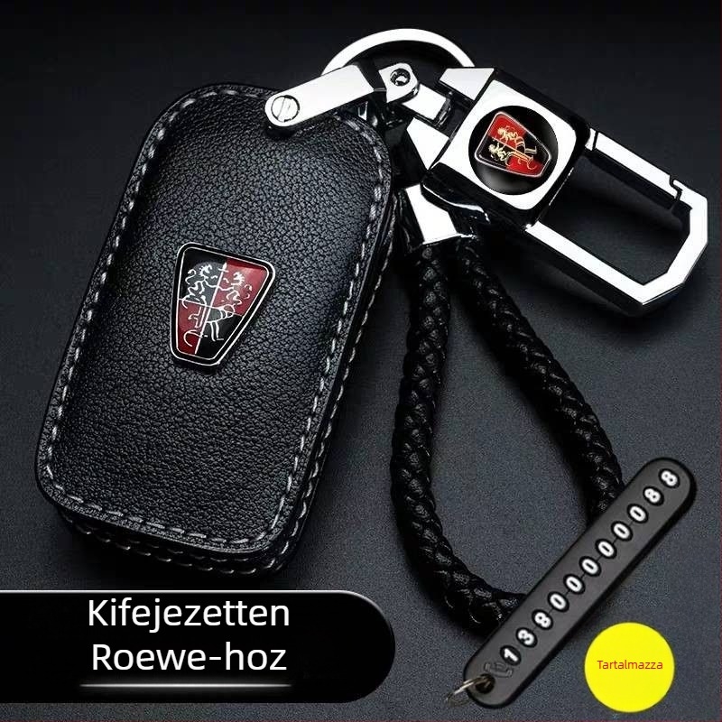 Roewe kulcstartó i5, 350, RX3, 360, RX8, i6 Plus és RX5 Max modellekhez — struccbőr, kiváló minőségű, uniszex