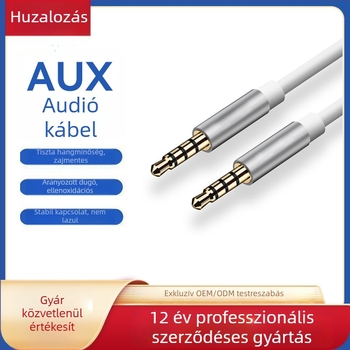 3.5mm AUX hangkábel US-002, aranyozott, zománcozott rézmag, ROHS