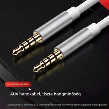 3.5mm AUX hangkábel US-002, aranyozott, zománcozott rézmag, ROHS