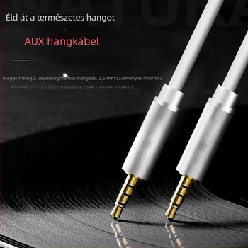 3.5mm AUX hangkábel US-002, aranyozott, zománcozott rézmag, ROHS