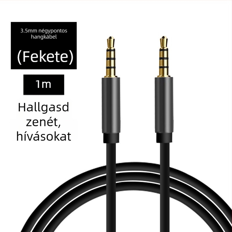 3.5mm AUX hangkábel US-002, aranyozott, zománcozott rézmag, ROHS