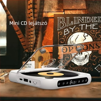 FIREBOX Minicd hordozható CD-lejátszó – Walkman-stílus, USB interfész, AUX kimenet, Bluetooth 5.3, CD/WMA lejátszás