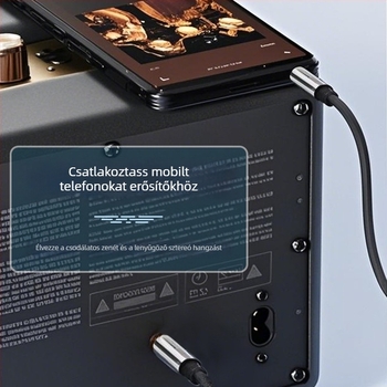 Audio kábel 3,5 mm-től 6,5 mm-ig, férfi‑férfi, árnyékolás ónnal bevont réz + alumíniumfólia, magjában ónnal bevont réz, PVC burkolat nylon fonat, modell HZ66