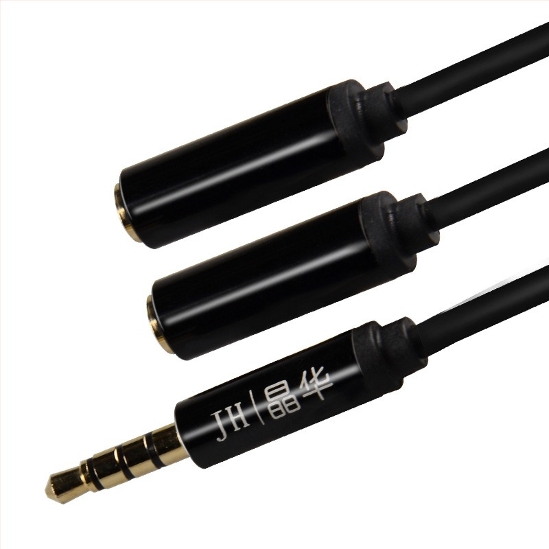 Jinghua 3,5 mm-es audió kábel, két férfi és egy női csatlakozó, 2-in-1 mikrofon és fejhallgató adapter számítógépre és telefonra