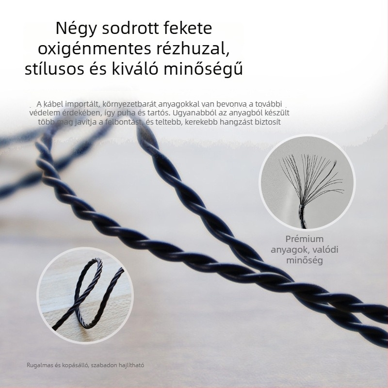 Nd10-3 Közvetlen dugaszú audio kábel fejhallgatókhoz, aranyozott oxigénmentes réz, 3,5 mm / Type-C dugóval, vonalas vezérléssel